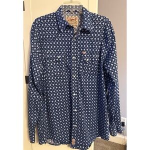 Rafter C ProFlex45 Western Snap Shirt XLT Blue Geometric Tall